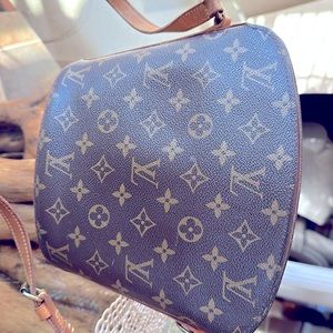 Louis Vuitton bucket bag.